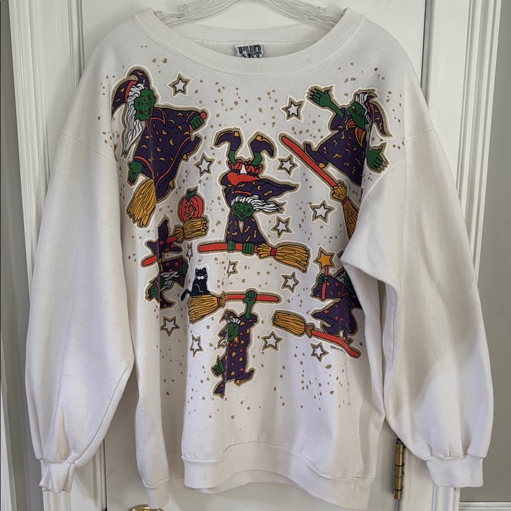 Vintage 90s Halloween Pullover Sweatshirt One Size